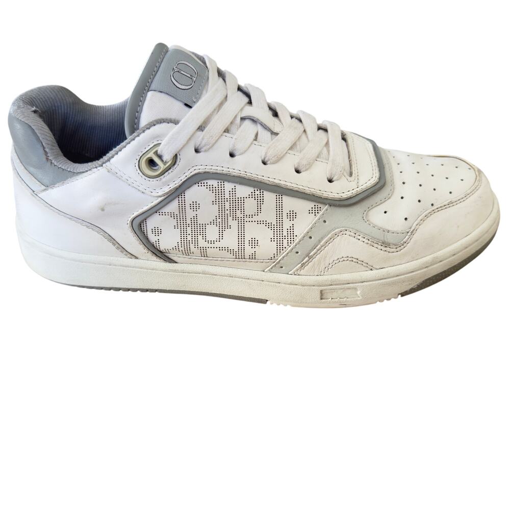 Dior B27 White Monogram Leather Low Sneaker Size 42 Luxury Shoes Made in Italy